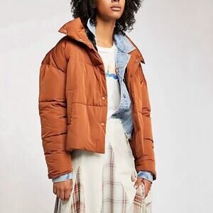 Free People Spice Brown Weekender Puffer Jacket Sz S